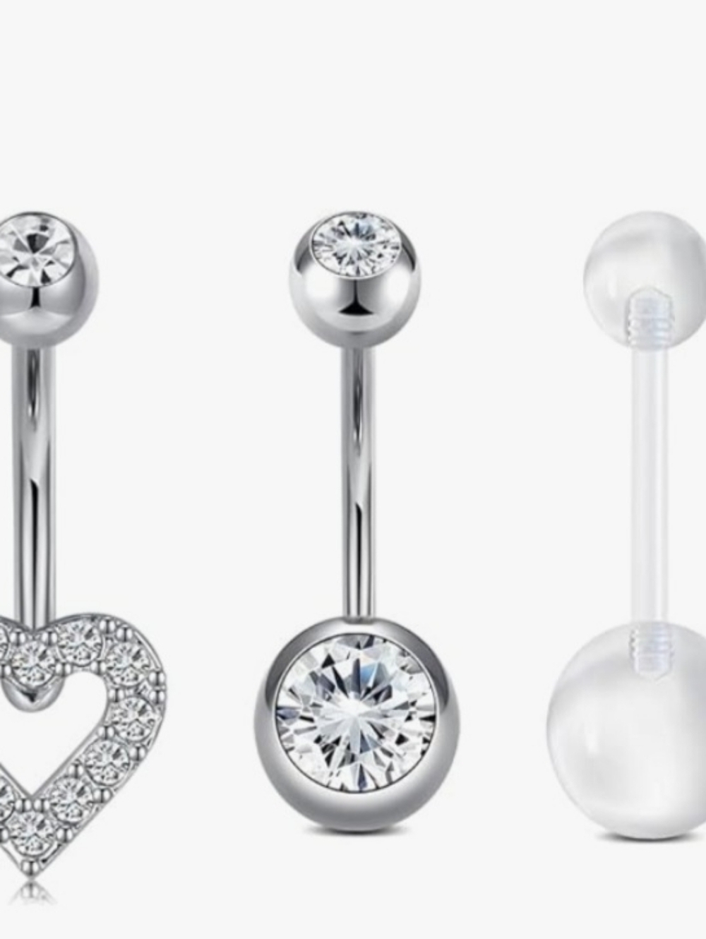 Belly Rings Set Of 3 - Picture 2 of 3